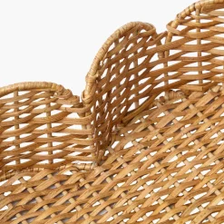 Scalloped Heart Rattan Tray