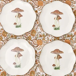 Scalloped Mushroom Dinner Plates (Set of 4)