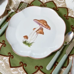 Scalloped Mushroom Dinner Plates (Set of 4)