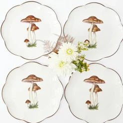 Scalloped Mushroom Dinner Plates (Set of 4)