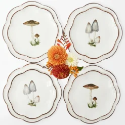 Scalloped Mushroom Dinner & Starter Plates (Set of 8)