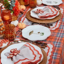 Scalloped Mushroom Dinner & Starter Plates (Set of 8)