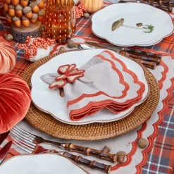 Scalloped Mushroom Dinner & Starter Plates (Set of 8)
