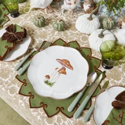 Scalloped Mushroom Dinner & Starter Plates (Set of 8)