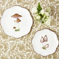 Scalloped Mushroom Dinner & Starter Plates (Set of 8)