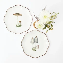 Scalloped Mushroom Starter Plate (Brown)