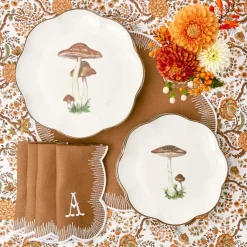 Scalloped Mushroom Starter Plate (Brown)