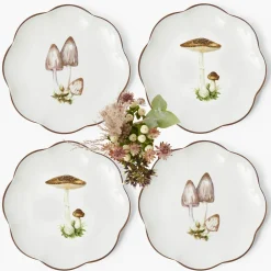 Scalloped Mushroom Starter Plates (Set of 4)