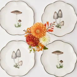 Scalloped Mushroom Starter Plates (Set of 4)