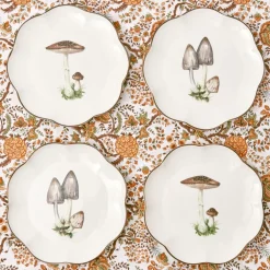 Scalloped Mushroom Starter Plates (Set of 4)