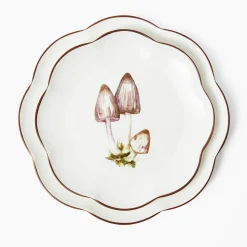 Scalloped Mushroom Starter Plate (Grey)