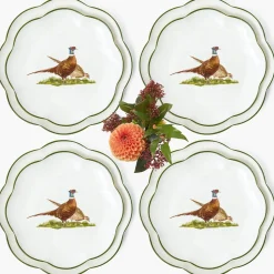 Scalloped Pheasant Dinner & Starter Plates (Set of 8)