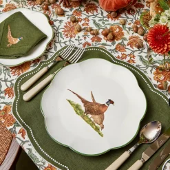 Scalloped Pheasant Dinner & Starter Plates (Set of 8)