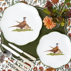 Scalloped Pheasant Dinner & Starter Plates (Set of 8)