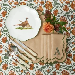 Scalloped Pheasant Dinner Plates (Set of 4)