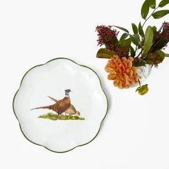 Scalloped Pheasant Starter Plates (Set of 4)