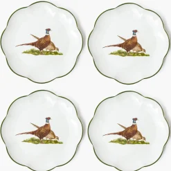 Scalloped Pheasant Starter Plates (Set of 4)