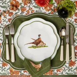 Scalloped Pheasant Starter Plates (Set of 4)