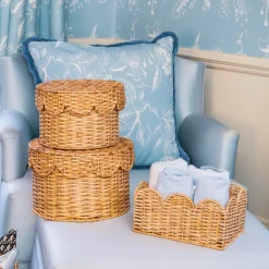 Scalloped Rattan Baskets (Set of 3)