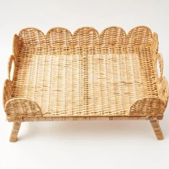 Scalloped Rattan Breakfast Tray