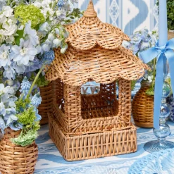 Scalloped Rattan Pagoda Lantern