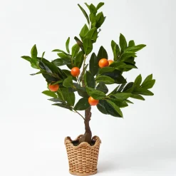 Scalloped Rattan Planter