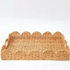 Scalloped Rattan Tray