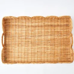 Scalloped Rattan Tray