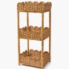 Scalloped Tiered Rattan Side Table