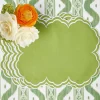 Serena Apple Green Scalloped Placemats (Set of 4)