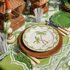 Serena Apple Green Scalloped Placemats (Set of 4)