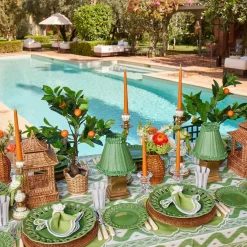 Serena Apple Green Scalloped Placemats (Set of 4)