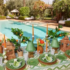 Serena Apple Green Scalloped Napkins (Set of 4)