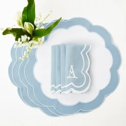 Serena Appliqué Blue Napkins (Set of 4)
