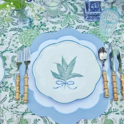 Serena Appliqué Blue Placemats & Napkins (Set of 4)