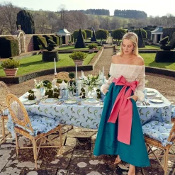 Serena Appliqué Blue Placemats & Napkins (Set of 4)