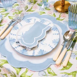 Serena Appliqué Blue Placemats (Set of 4)