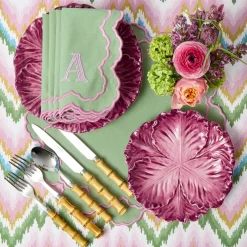 Serena Aubergine Cabbage Dinner & Starter Plates (Set of 8)