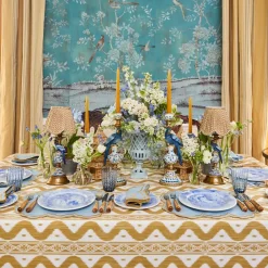 Serena Blue & Caramel Placemats & Napkins (Set of 4)