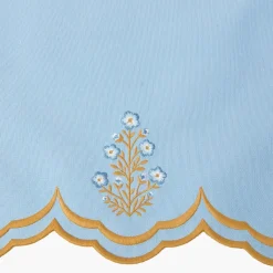 Serena Blue & Caramel Placemats & Carnation Napkins (Set of 4)