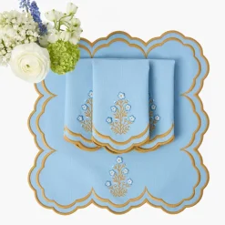 Serena Blue Carnation Napkins (Set of 4)