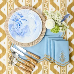 Serena Blue Carnation Napkins (Set of 4)