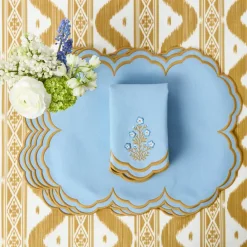 Serena Blue Carnation Napkins (Set of 4)