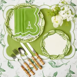 Serena Green Appliqué Napkins (Set of 4)