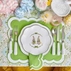 Serena Green Appliqué Placemats & Napkins (Set of 4)
