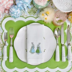 Serena Green Appliqué Placemats (Set of 4)