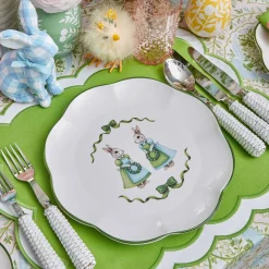 Serena Green Appliqué Placemats (Set of 4)