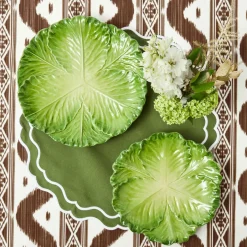 Serena Green Cabbage Dinner & Starter Plates (Set of 8)