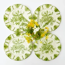 Seville Green Gardênia Starter Plates (Set of 4)