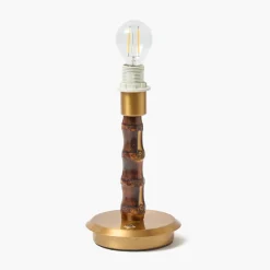 Short Burnt Bamboo Rechargeable Lamp